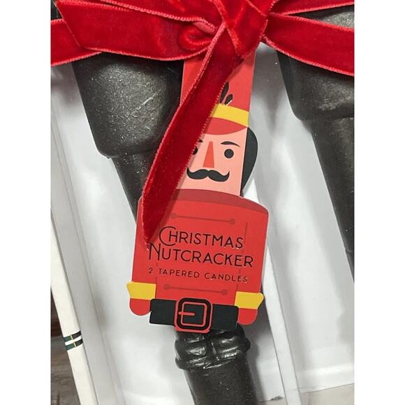 Christmas Nutcracker Taper Candles 10in Black Unscented Set of 2 New - Picture 5 of 12
